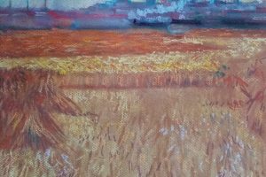 pastel sec paysage d'après Van Gogh